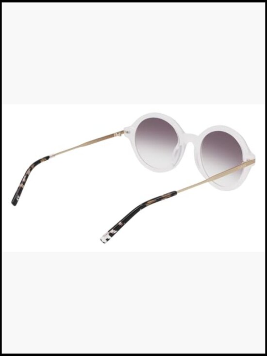 Round Sunglasses with Acetate Front and Metal Temples main image 5